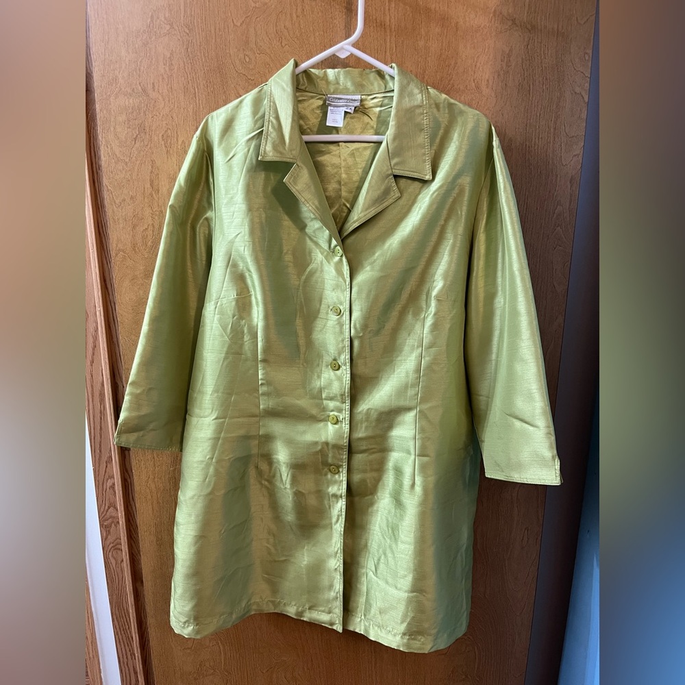 Women’s Vintage Made in USA Coldwater Creek SZ 2XL Shacket Lime Green EUC